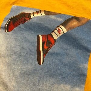 Nike Mustard Tee with Sneaker Print